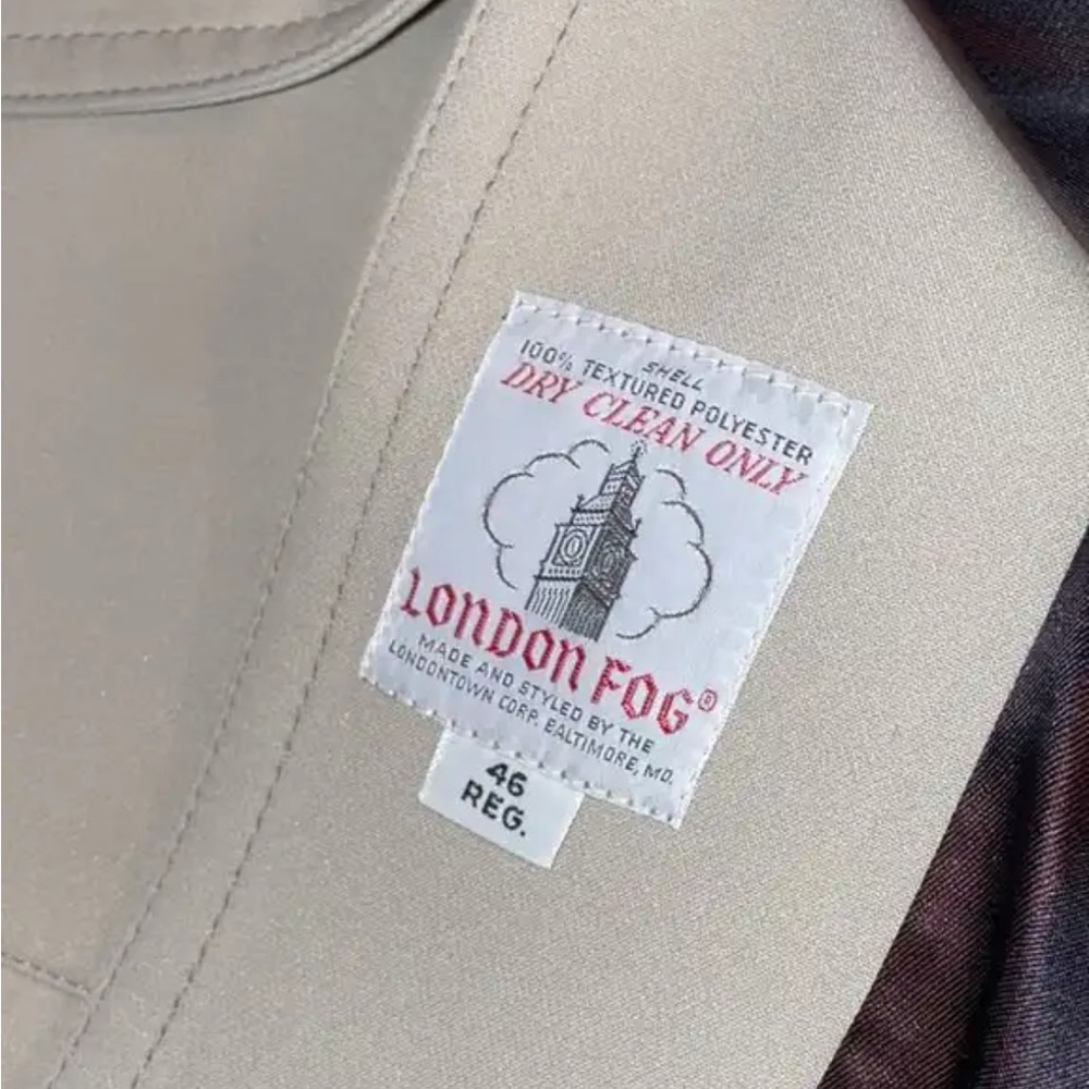 London Fog Beige Trench Coat EXCELLENT CONDITION 46R - Picture 2 of 7